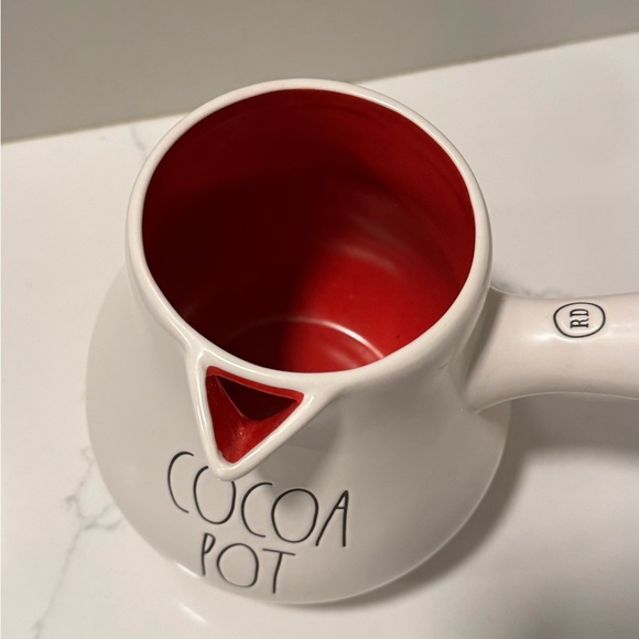 Rae Dunn White Cocoa Pot with Red Interior - Picture 8 of 9
